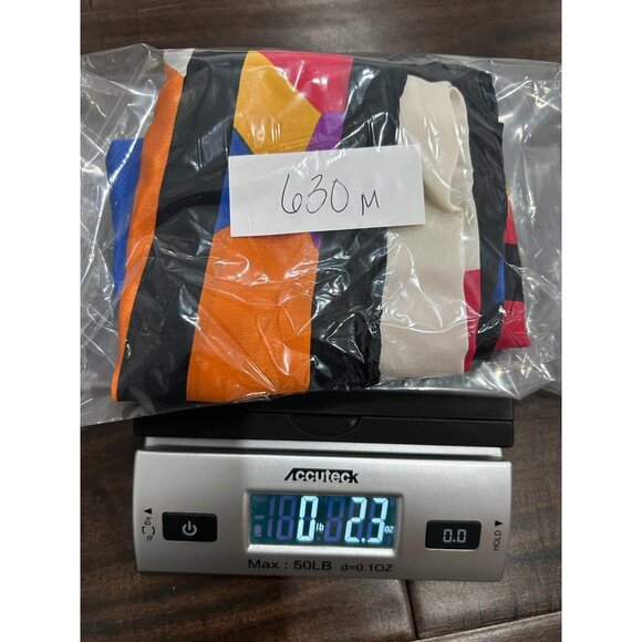 Linda Dano Multicolor Geometric Square Scarf Shawl Wrap Lightweight Retro - Picture 8 of 8